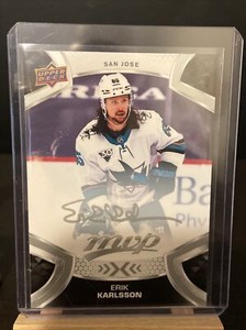 2021-22 Upper Deck MVP Erik Karlsson Silver Script #65 San Jose Sharks