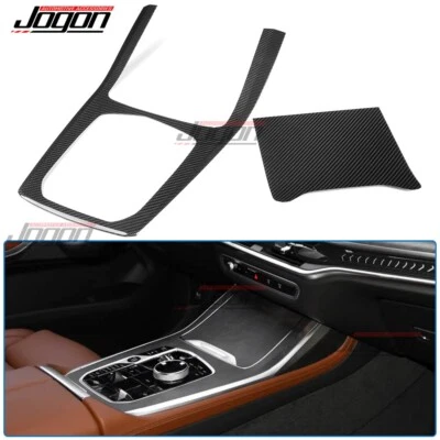 Tapicería del panel de la consola de la palanca de cambios para BMW X7 G07 M50i M60i 2019-2025 carbono real Foto 1 de 4