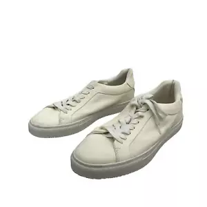 Men's Aldo Cream Leather Sneakers Size 9.5 Preowned - Picture 1 of 6