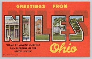 Grüße aus Niles Ohio OH Großbrief Postkarte Präsident William Mckinley - Bild 1 von 2