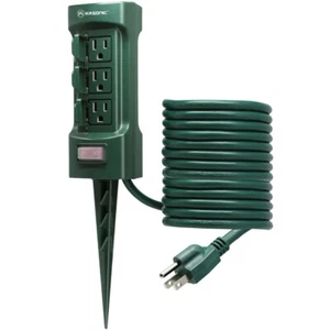 Cavo di prolunga per palo elettrico esterno 6 uscite 9 piedi resistente alle intemperie sicurezza flip cover - Foto 1 di 8