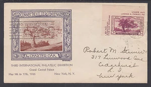 US Planty 778-82 FDC. 1936 3c Charter Oak from TIPEX, PHILEX Label Grandy Cachet - Picture 1 of 2