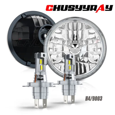 Par de faros LED redondos DRL de 7" pulgadas para Buick Skylark 1975-1979 haz alto bajo Foto 1 de 4