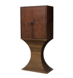 Striking Moderne Leather Dry Bar from England - Picture 1 of 6