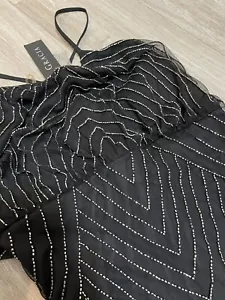 NEU MIT ETIKETT GRACIA HANDPERLEN LANGES ABENDKLEID KLEID, ABSCHLUSSBALL, HOCHZEIT, GRÖSSE MEDIUM, M - Bild 1 von 12