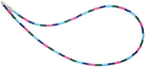 Collana Con Perle Rotonde Di Gemma Di Giada 3-4 Mm In Argento 925 Da 18" BG-44 - Foto 1 di 5