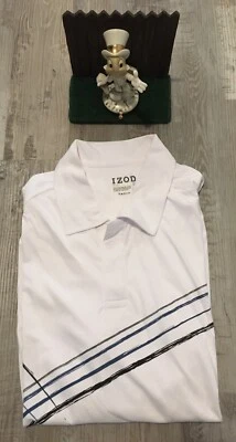 IZOD 男式 Colorblock PerformX 高尔夫 Polo 衫全新展示大号白色 89 美元 — 第 1/4 张图片
