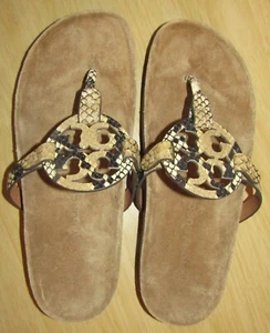 NWOB Authentic Tory Burch Miller Cloud Pale Desert Snake Print Sandals Size 7.5 - Picture 1 of 14