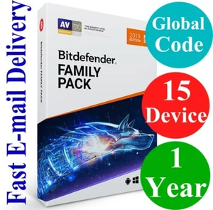 Bitdefender Family Pack 15 Device / 1 Year (Unique Global Key Code) - Picture 1 of 1