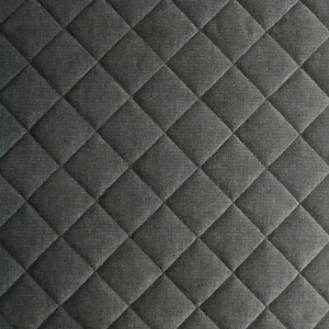 Grey Quilted Velvet Upholstery Furnishing Fabric By The Metre - Picture 1 of 1