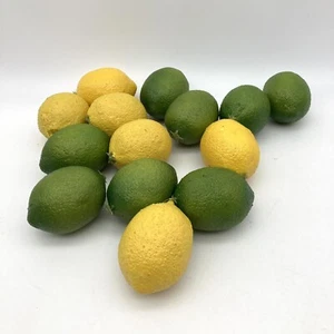 LOT OF 14 Faux Hard Plastic Limes and Lemons Textured Fruit Kitchen Decor - Picture 1 of 6