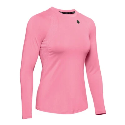 Under Armour Womens Rush Top Lipstick Pink Fitted Long Sleeved Training X Large - Image 1 of 4