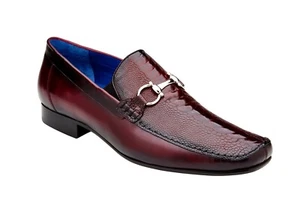 NUEVOS Zapatos de vestir exóticos para hombre Belvedere sin cordones genuinos avestruz Bruno Borgoña EE. UU. - Imagen 1 de 5