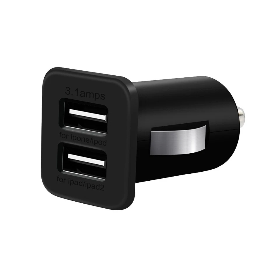 Dual USB Car Charger Adapter 2 Port Cigarette Socket Lighter for Smartphones