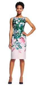 New! ADRIANNA PAPELL ~Size 4~ Floral Sleeveless Scuba Sheath Dress Retail $150 - Picture 1 of 4