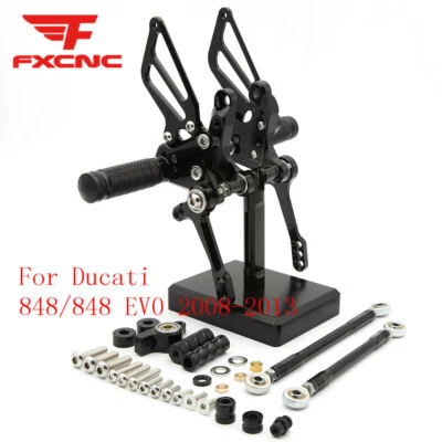 For Ducati 848/848 EV0 2008-2013 Rearset Footpegs GP Pedals Shift Pegs 2012 2011 - Image 1 of 4