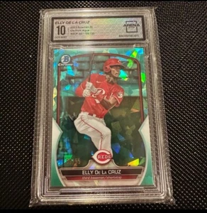 2023 Topps Bowman Sapphire ELLY DE LA CRUZ /55 Aqua Sapphire Ref Reds ARENA 10 - Picture 1 of 1