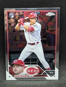 2023 Topps Chrome Base Spencer Steer Cincinnati Reds #146 RC - Foto 1 di 1