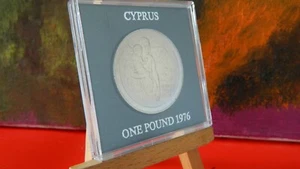 Zypern, 1976, 1 Pfund, UNC Münze, Türkische Invasion / Flüchtlinge, im Originalkarton! - Bild 1 von 6