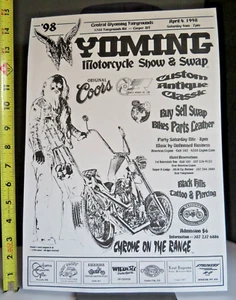 1998 VINTAGE Wyoming Motorcycle Show & Swap® Poster April 4th Casper, WY - Picture 1 of 22