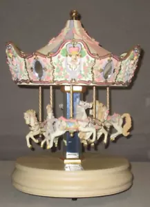 1997 San Francisco Music Box Les Fleurs d' Amour 6 Horse Carousel Waltz Flowers - Picture 1 of 16