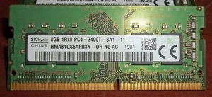 HMA81GS6AFR8N-UH GENUINE SK HYNIX LAPTOP MEMORY 8GB 1RX8 PC4-2400T-SA1-11 - Afbeelding 1 van 1