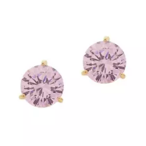 NWT Kate Spade brilliant statements tri-prong Round Stud Earrings Pink Gold - Picture 1 of 5