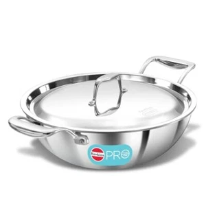 Hawkins Pro 3.5 Litre Deep-Fry Pan, Triply Stainless Steel Kadhai with S - Picture 1 of 4