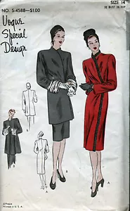 UNUSED 1945 VOGUE SPECIAL DESIGN Sewing Pattern + LABEL - COATS - Bust 32 - Picture 1 of 3