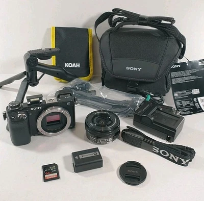 Sony Alpha NEX-6 16.1MP Digital Camera + Lens Battery SD Charger Bag & More! - Image 1 of 4