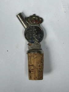 Tapón/vertidor de botella de corcho Hooykaas holandés vintage plata Países Bajos - Imagen 1 de 4