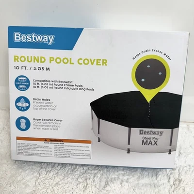 Bestway Flowclear PVC Round 10 Foot Pool Cover for Above Ground Frame Pools  - Image 1 of 4