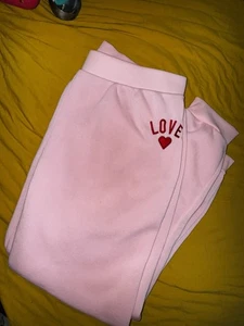 Bobbie Brooks Women’s PINK LOVE Sweatpants Jogger Drawstring  Size 2x NEW - Picture 1 of 7