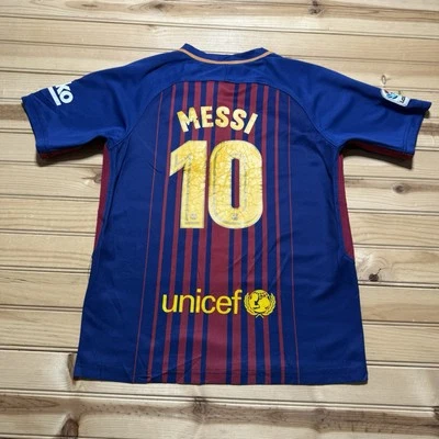 FC Barcelona 2017-18 Home Football #10 Messi Soccer Jersey Nike Size 28 - Image 1 of 4