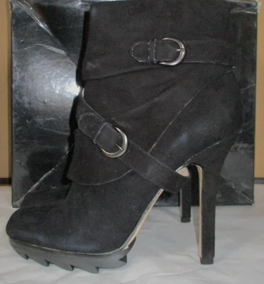 BOUTIQUE 9 Olita Black Suede Lug Platform Ankle Boots - Size 10M NIB $230 - Image 1 of 4