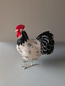 Rooster and Hen Bobble wobble multi-coloured Ceramic Rooster 5.5" Tall (S9) - Picture 1 of 6