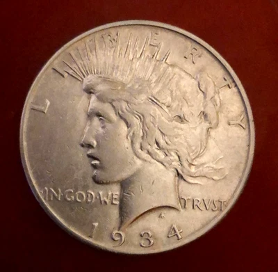 1934-S  Silver Peace Dollar XF/AU difficult date semi-key very pleasing coin - Image 1 of 3