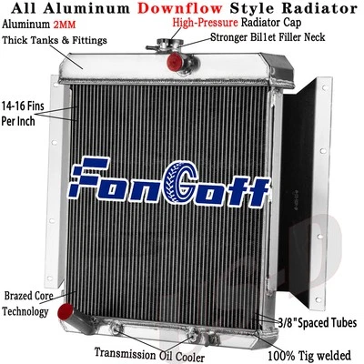 3 Row Aluminum Radiator fits 61-69 Dodge D100 Series Pickup 5.2L V8 Gas AT - Image 1 of 4
