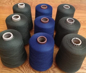 4 WOOL BLEND THREAD YARN CONE GREEN or NAVY BLUE 2/40NM 2/60NM 2/72NM - Picture 1 of 6