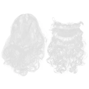 1 juego de accesorios de peluca de Papá Noel barba de Papá Noel barba falsa suministros para disfraces - Imagen 1 de 12