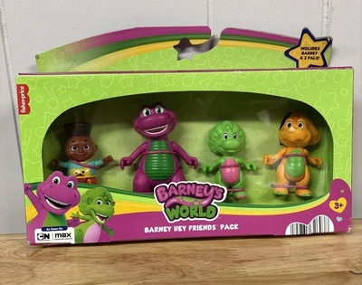 Paquete de 4 figuras Fisher-Price Barney's World Barney Hey Friends Foto 1 de 4