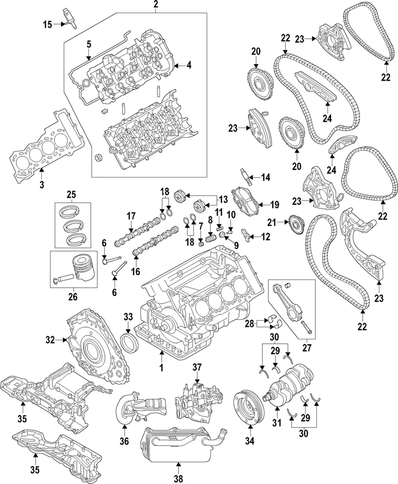 Cojinete principal del cigüeñal del motor original Audi 079-105-561-BE-GLB Foto 1 de 1
