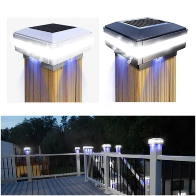 1-10Pack Solar Post Lights Deck Cap Fence Light Square Landscape Garden Lamps UK - Image 1 of 4