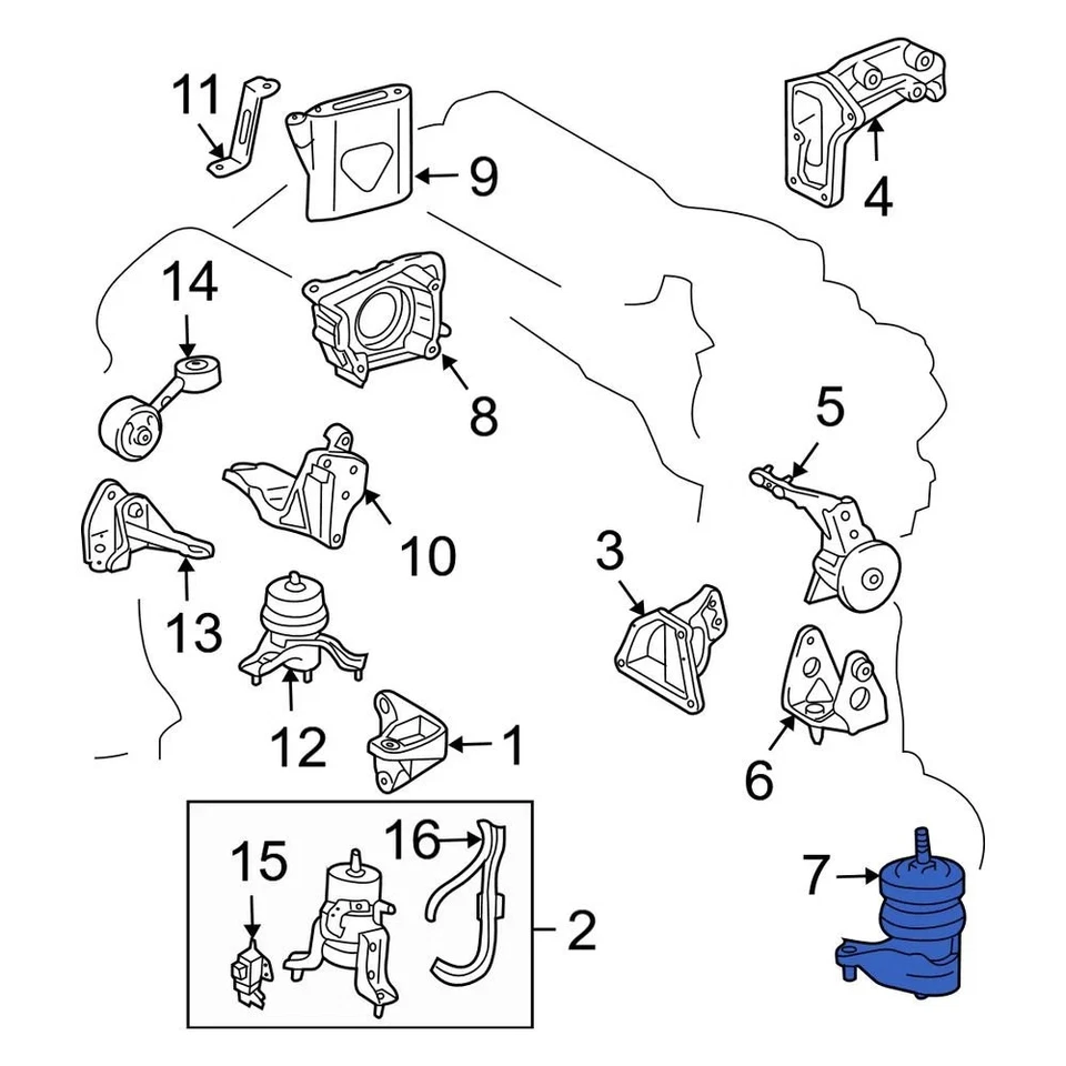 For Lexus RX330 2004-2006 Lexus 123600A090 Front Engine Mount Foto 1 de 2