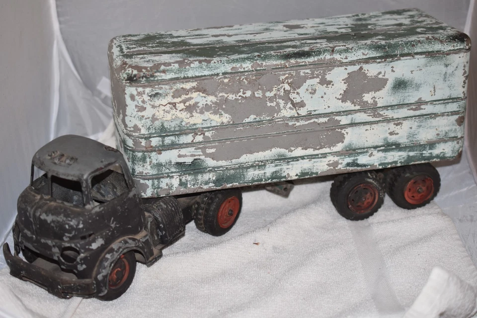 Camión semi y remolque vintage Wyandotte Gambles con impresión publicitaria repro Foto 1 de 1