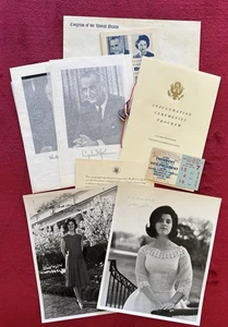 PRES. LYNDON JOHNSON INAUGURATION ITEMS - HIS MESSAGE TO A YOUNG VOTER & PHOTOS - Picture 1 of 16