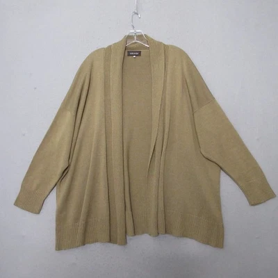 Eskandar Sweater Cardigan Brown Silk Lagenlook Oversized Open Front One Size - Image 1 of 4
