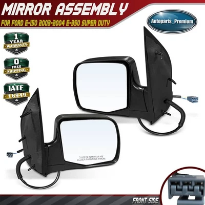 2x Espelho Elétrico com Dobra Manual Texturizado para Ford E-150 2003-2004 E-350 Super Duty - Imagem 1 de 4