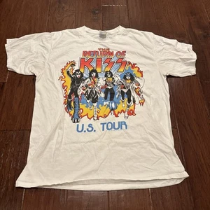 T-shirt Kiss Band uomo L bianca ritorno del bacio musica ispirazione vintage festival 2017 - Foto 1 di 11