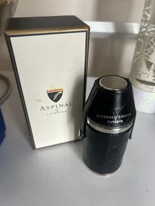 Frasco de cadera Aspinal of London Hunter 6 oz cuero negro, acero inoxidable. Sin usar. - Imagen 1 de 7